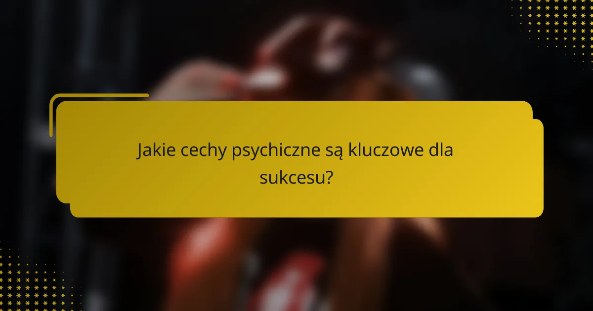 Jakie cechy psychiczne są kluczowe dla sukcesu?
